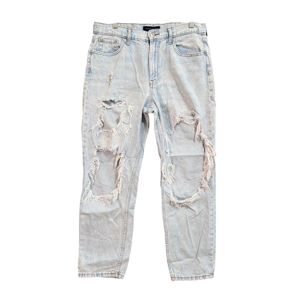Aeropostale Womens Mom Jeans Light Blue Denim Distressed High Rise Y2K Cotton 10